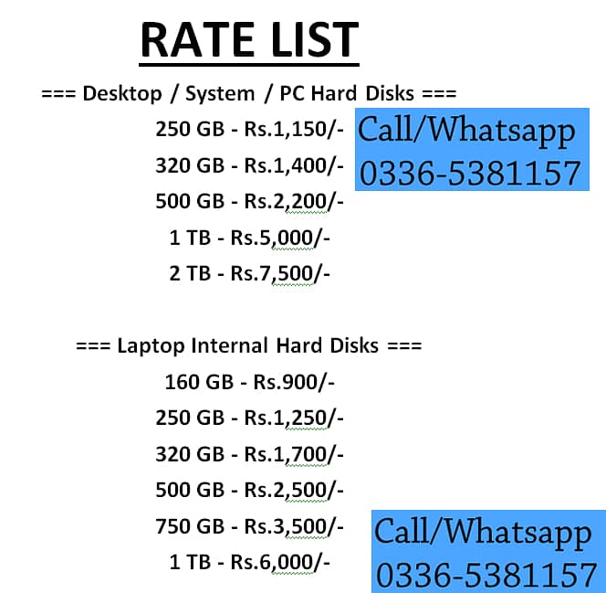 Seagate WD 160 GB 250 GB 320 GB 500 GB 1 tb 2 tb Laptop PC Hard Disk 7