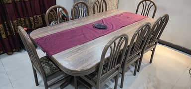 Dining table With 8 Dining Chairs | Sheesham Wood | Elegant Look | DHA