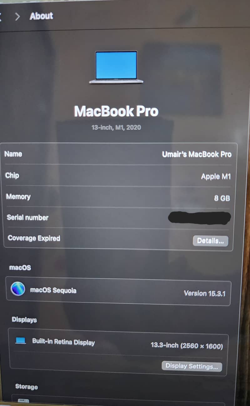 MacBook Pro M1 2020 - 8gb/512gb 5