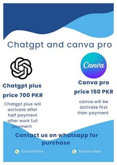 canva pro and chatgpt plus available