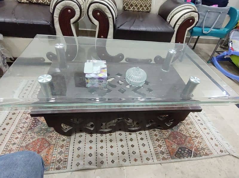 center table for sale glass top used 1