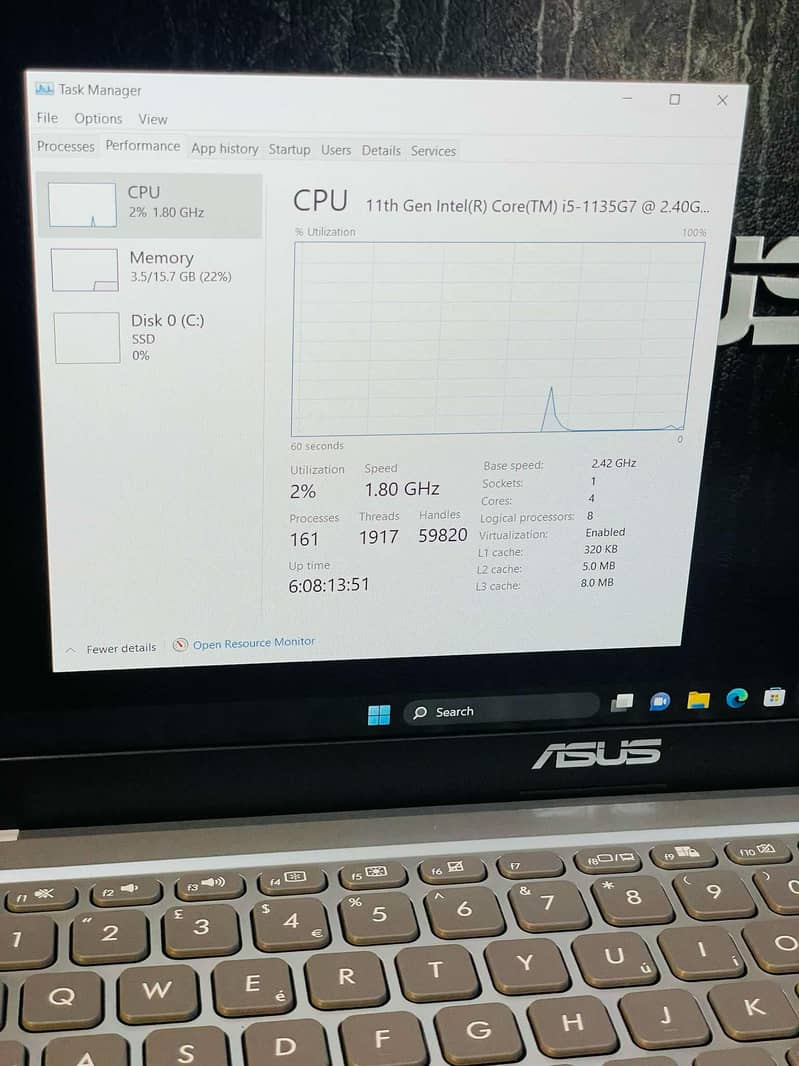 Asus VivoBook 11th Gen i5 Slim Look 512 SSD 16GB Ram: 8