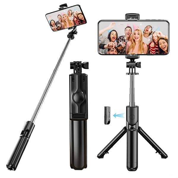 R1s Bluetooth 3-in-1 Selfie Stick & Tripod Stand (Black 3