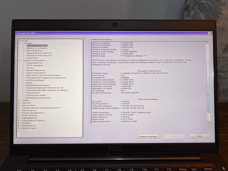 Dell Latitude 7790 i5 (8th gen) 4