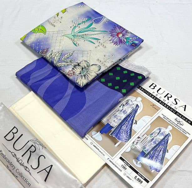 Bursa 3 pc Embroidery Lawn collection 12