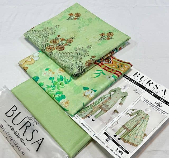 Bursa 3 pc Embroidery Lawn collection 13