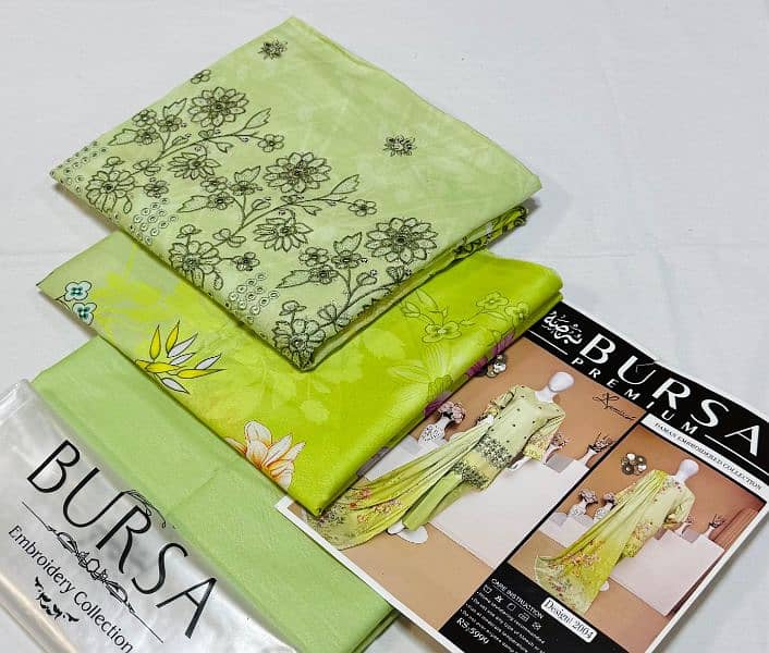 Bursa 3 pc Embroidery Lawn collection 14