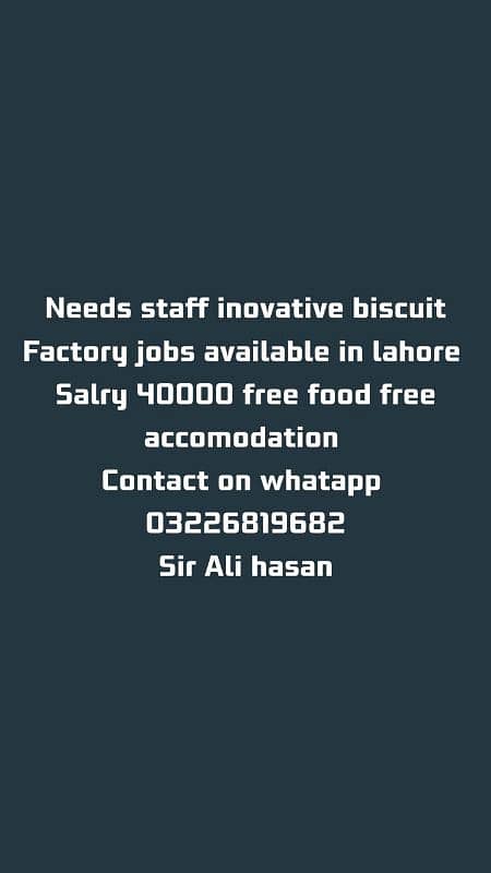 female and male staff required 0