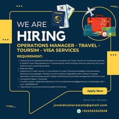 Hiring a Manager for Travel, Tourism & Visa Services