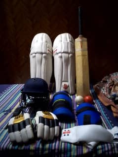 Full HardBall Cricket Kit with Bag + 2 Synthetic Balls