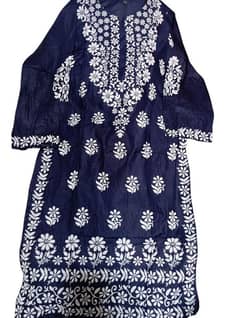 Elegant Embroidered Blue kurta 1. pc womens. stiched Liner wear