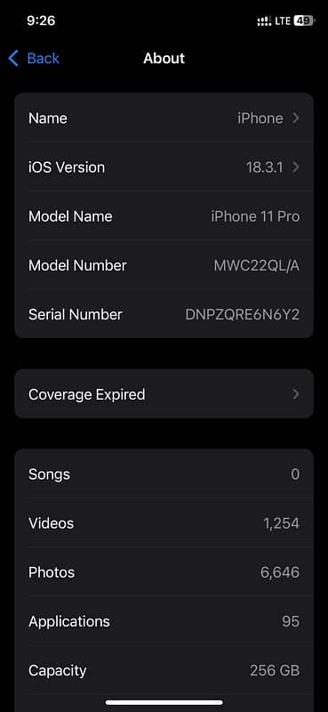iPhone 11 Pro 256 Dual PTA Approved 2