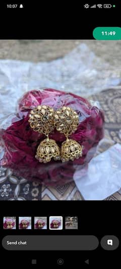 Golden color jhumka earrings