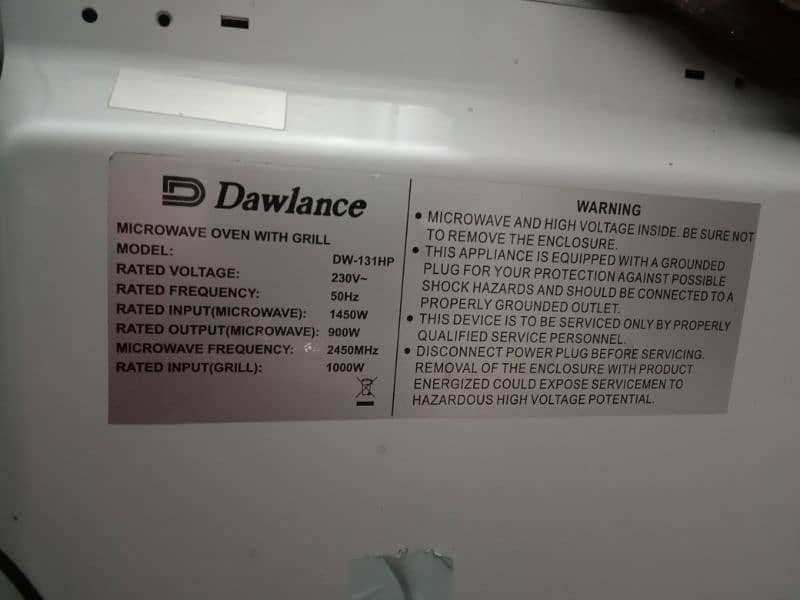 Microwave oven Dawlance DW 131HP Perfect Condition 9