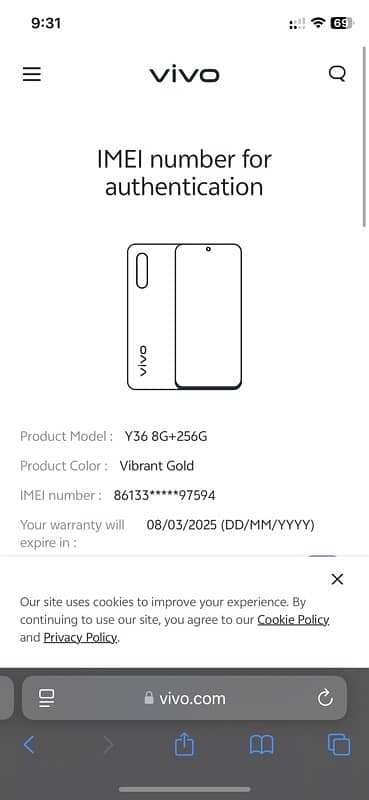 vivo y36 8+8gb Ram & 256gb Memory Officially PTA approved 6