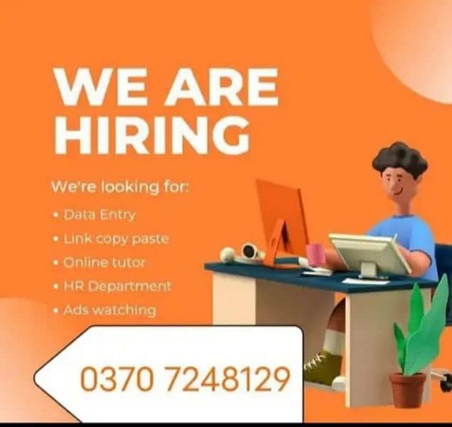 online jobs/full time/part time/simple typing jobs for boys and girls 0