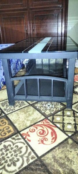 center table double glass metal body 4