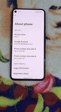 Google pixel 5 5g 8/128 Non pta zero condition sim time over