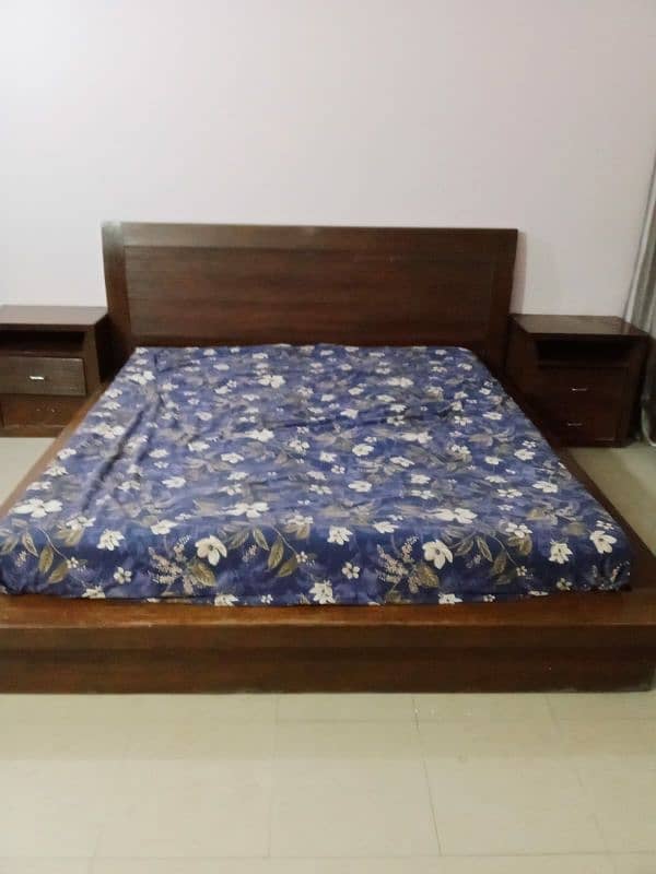 Bed with site tables and mattress 1