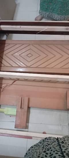 selling wooden single bed n two door cupboard  price urgent sell