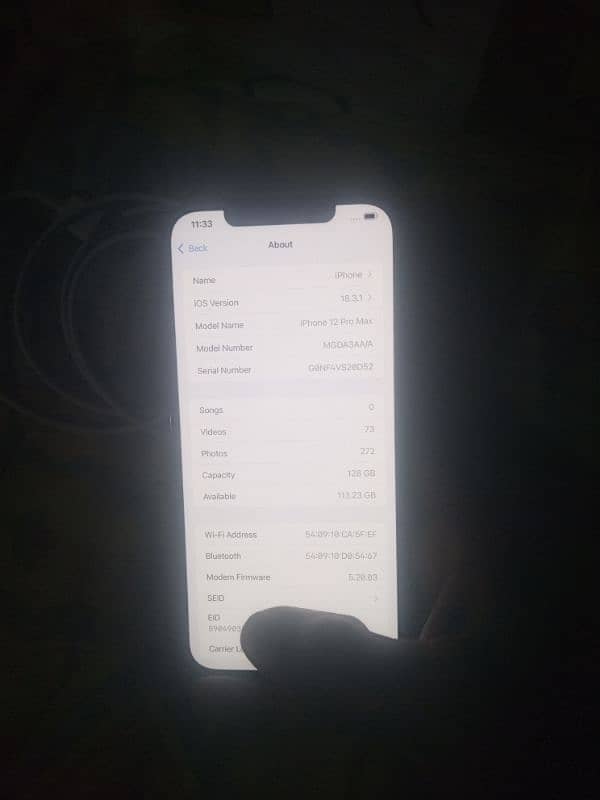 iphone 12 pro max official PTA dual sim 128gb batery health 88 saf mob 10