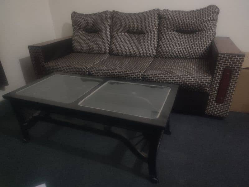 sofa set 5 seater with mirror table 0