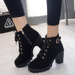 Black suede boots winter