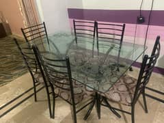 6 seater ironrod dinning table