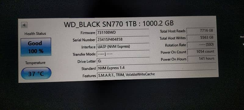 WD Black SN770 1TB Gen4 M. 2 NVMe 6