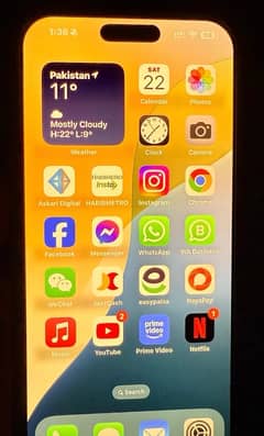 iPhone 14 Pro 256 Gb Gold Colour Health 100% PTA Approved physical + E