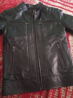 Black Cow Leather Jacket for Boy