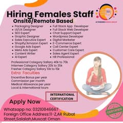 Hiring Females Staff for Overseas Digital Marketing Company