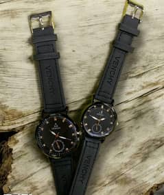 Venchy Leather Strap Couple Watch