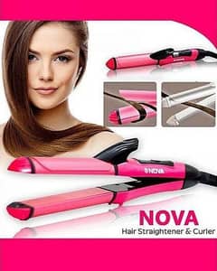  Nova 2-in-1 Hair Curler & Straightener – Style with Ease 