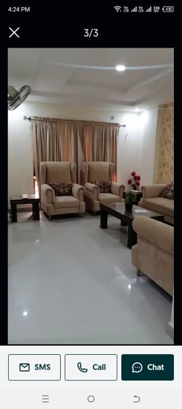 Par day short time one bed appatment for rent bahira town phase 6 any time available 2