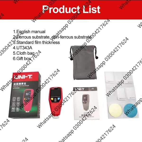 UNI-T UT343A Digital Paint Tester Car Coating Thickness Gauge Film La 6