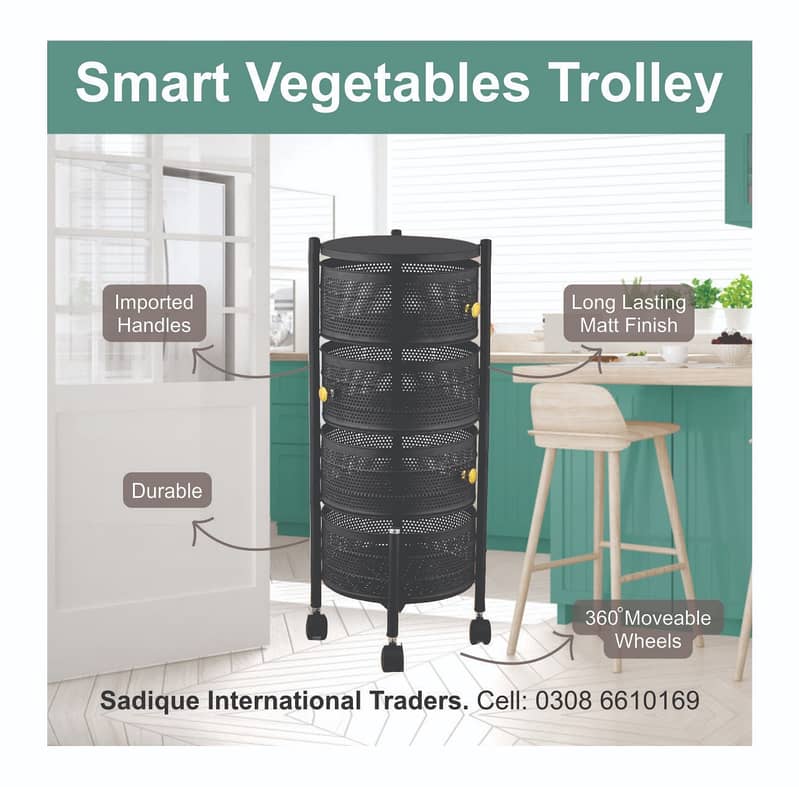 Smart Trolley Rack For Vegetables & Fruits 3