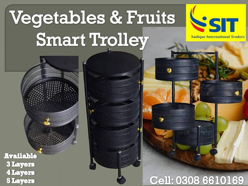 Smart Trolley Rack For Vegetables & Fruits 4