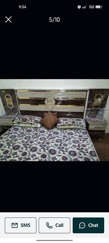 wooden bed king size without mattress 3