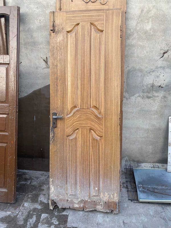 one double door pure wood and 2 palyi wood door 1