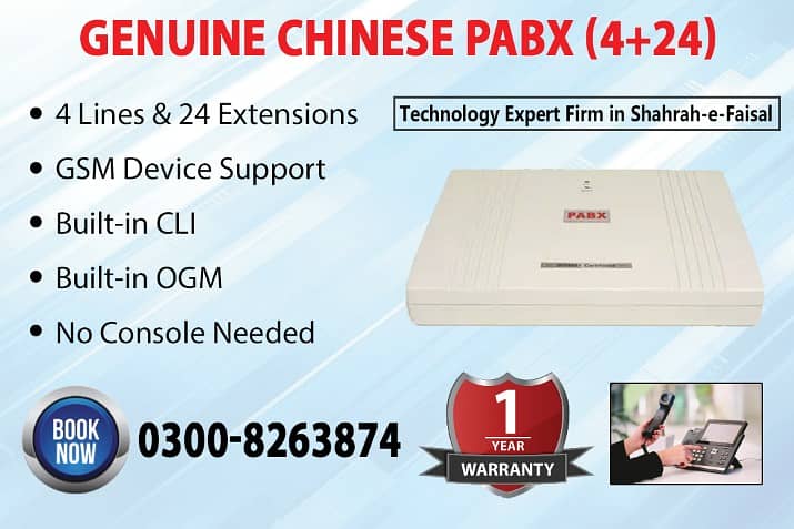 PABX (4+24) 1 Year Warranty 0