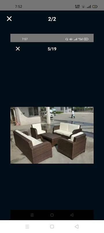 OUTDOOR RATTAN SOFA SET, PATIO GARDEN FURNITURE DECK LAWN CHAIRS 12