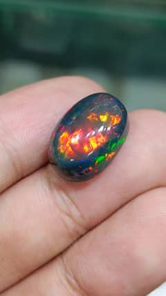 Galaxy Black Opal full fire multi color natural big size opal for sale