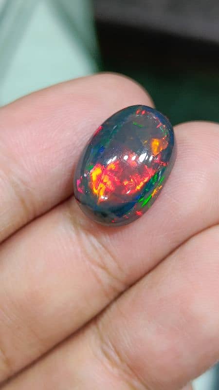 Galaxy Black Opal full fire multi color natural big size opal for sale 3