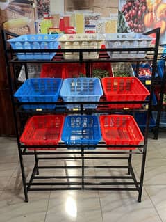 16 gauge iron made beatiful fruit,vegitable&grocery racks .