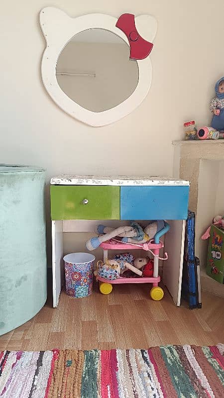 kids beds with side table , Dressing table and dressing mirror 5