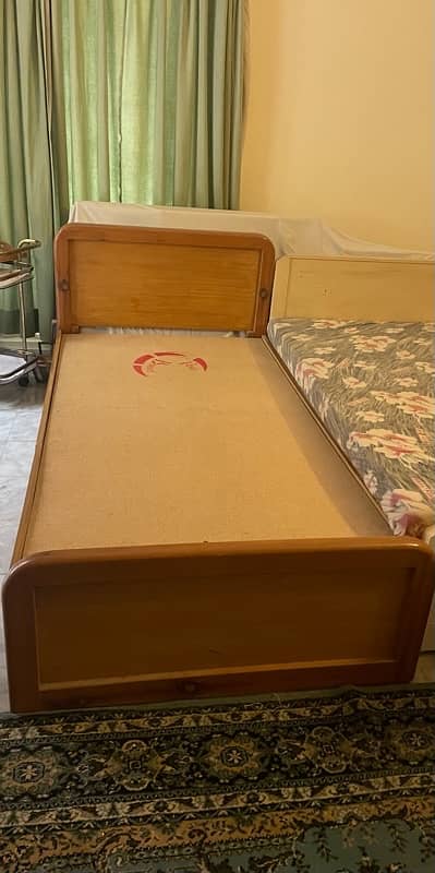 Single wooden bed with bedside table(no mattress) 3