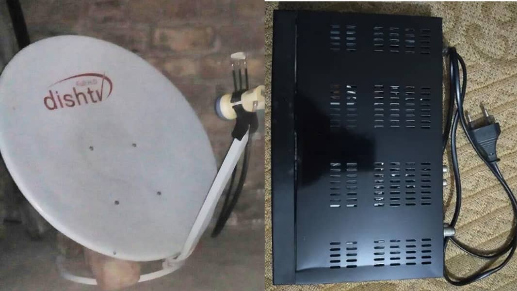 Dish with Receiver | Satellite Dish Antena | Complete Dish Setup 0