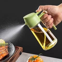 Portable 470ml Glass Oil Sprayer – 2-in-1 Olive Oil