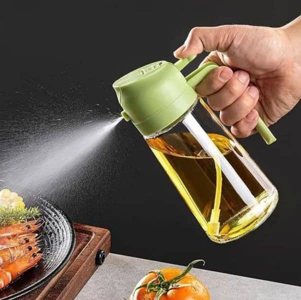 Portable 470ml Glass Oil Sprayer – 2-in-1 Olive Oil 0